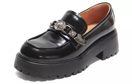 Лоферы женские черный Pt'Son