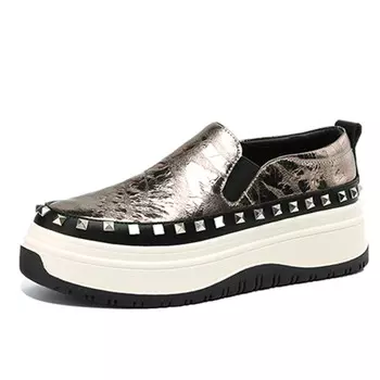 Лоферы женские Flowerskam, цвет Gunmetal