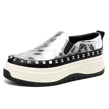 Лоферы женские Flowerskam, серебряный