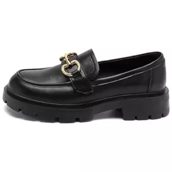 Лоферы женские низкие черные Agsdon