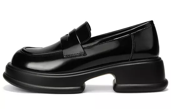 Лоферы женские низкие черные Oms