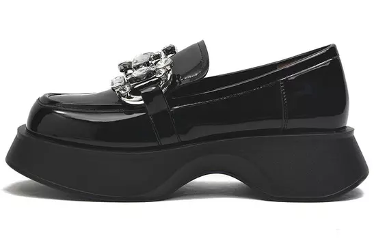 Лоферы женские низкие черный Cameido