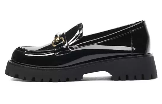 Лоферы женские низкие черный Cameido