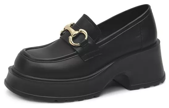 Лоферы женские низкие черный Cameido