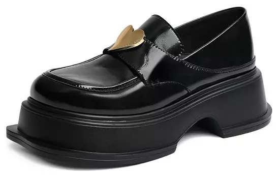 Лоферы женские низкие черный Cameido