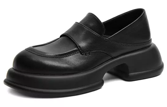 Лоферы женские низкие черный Cameido