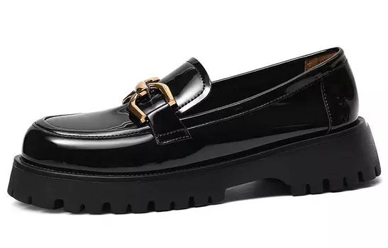 Лоферы женские низкие черный Cameido