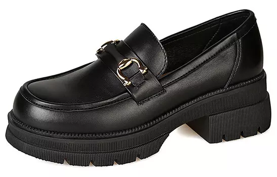 Лоферы женские низкие черный Foxer