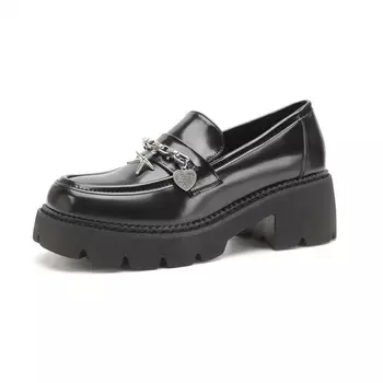 Лоферы женские низкие черный Foxer