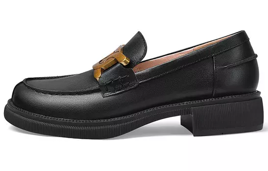 Лоферы женские низкие черный Lily Wei