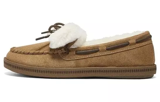 Лоферы женские низкие каштановые Skechers