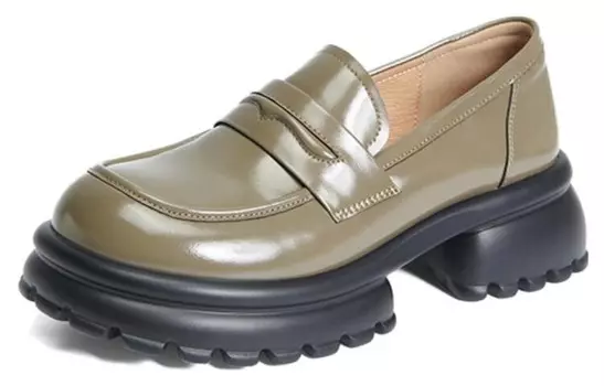 Лоферы женские с низким верхом Pt'Son, зеленый