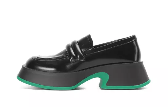 Лоферы женские с низким верхом Vedullar, черный/зеленый