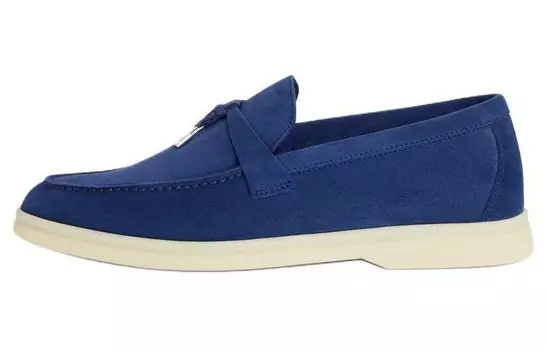 Лоферы женские синие Loro Piana