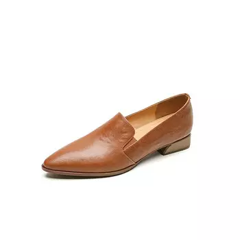 Лоферы женские средней высоты Zi Xiao, коричневый