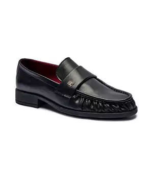 Лоферы женские Tommy Hilfiger кожаные с монограммой, черный