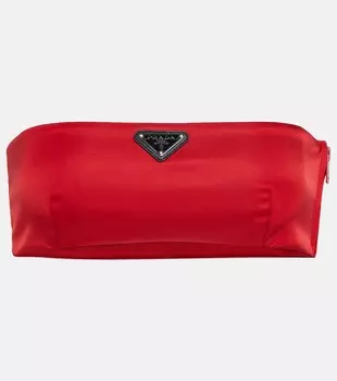 Лого нейлоновый бюстье топ Prada, Rosso