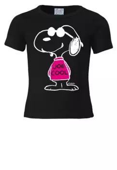 Logoshirt-футболка "Арахис - Снупи - Джо Крут", с лицензионным оригинальным дизайном, черный