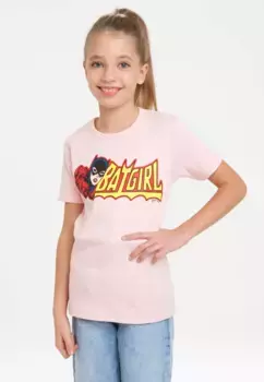 Logoshirt Футболка "Бэтгёрл" с крутым принтом спереди, розовый