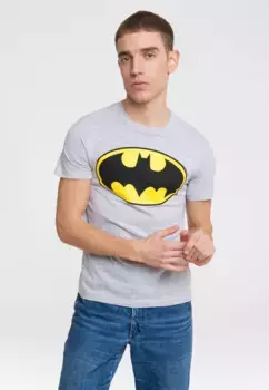 LOGOSHIRT Футболка "BATMAN - LOGO" с крутым Logoshirtом супергероя, серый
