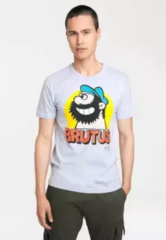 Logoshirt Футболка "Брут" с качественной трафаретной печатью, серый