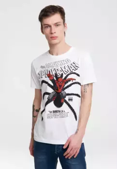 Logoshirt Футболка "Человек-Паук" с крутым супергеройским принтом спереди, белый