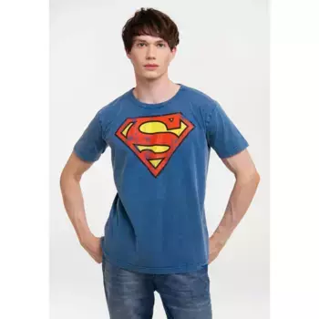 Logoshirt Футболка "DC Comics – Супермен", с лицензионным принтом, голубой