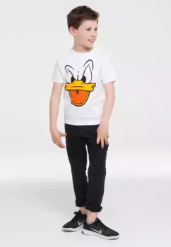Logoshirt Футболка "Дисней – Дональд Дак", с лицензионным дизайном, белый