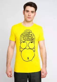 Logoshirt Футболка "Гомер" с забавным принтом, желтый