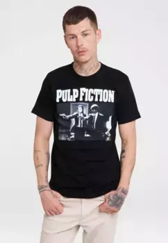Logoshirt Футболка "Криминальное чтиво" с повседневным принтом спереди, черный