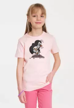 Logoshirt Футболка "Крот" с классным принтом, розовый