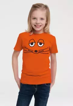 Logoshirt Футболка "Мышка-Лицо" с классным принтом, цвет Orange