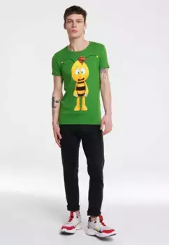 Logoshirt Футболка "Пчелка Майя – Вилли 3D", с крутым принтом, зеленый