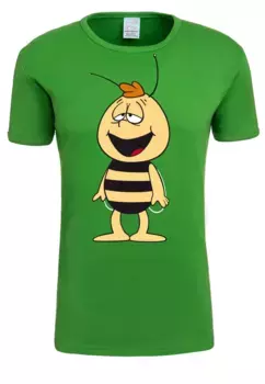 Logoshirt Футболка "Пчелка Майя Вилли" с забавным принтом спереди, зеленый