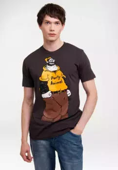 Logoshirt Футболка "POPEYE - PARTY - ANIMAL", с забавным принтом, серый