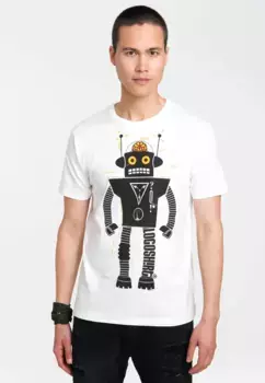 LOGOSHIRT Футболка "Robot Logoshirt Logo" с принтом робота, белый