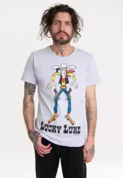 Logoshirt Футболка "Счастливчик Люк" с лицензионным принтом, цвет Grau-Meliert