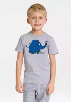 Logoshirt Футболка "Sendung mit der Maus - Elephant Tr", с классным принтом, цвет Grau-Meliert