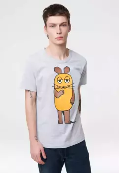 Logoshirt Футболка "Шоу с Мышкой - Мышка", с принтом "Шоу с Мышкой", цвет Grau-Meliert