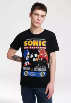 Logoshirt ФУТБОЛКА "Соник", с лицензионным оригинальным дизайном, черный