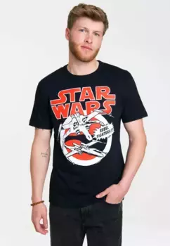 Logoshirt Футболка "X-Wings - Star Wars" с крутым принтом спереди, синий
