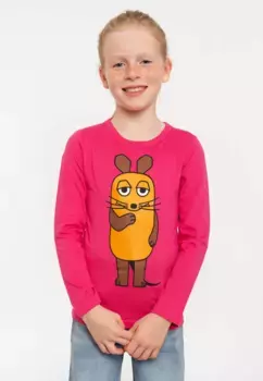 Logoshirt рубашка с длинными рукавами "Шоу с Мышкой - Мышь", с крутым принтом, розовый