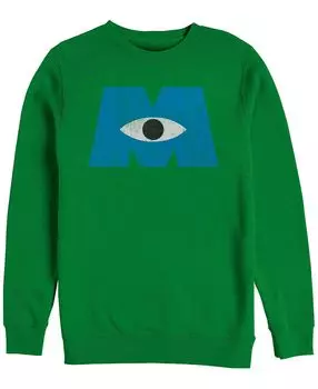Логотип disney pixar men's monsters inc. в виде глаза, флис с круглым вырезом Fifth Sun, изумрудный