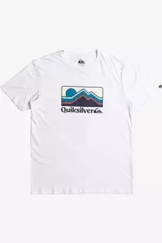 Логотип градиентных гор футболка Quiksilver, белый