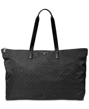 Логотип Jet Set Travel большая складная нейлоновая сумка-тоут Michael Kors, черный