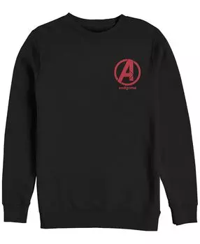 Логотип marvel men's avengers endgame слева на груди, флис с круглым вырезом Fifth Sun, черный