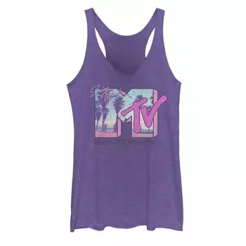 Логотип MTV для юниоров, весенние каникулы, пальмы, майка с изображением заката Licensed Character