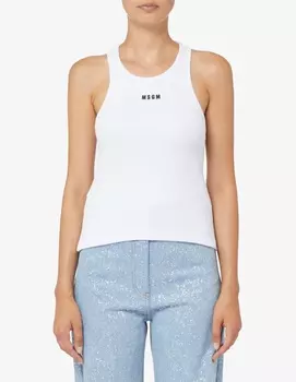 Логотип на майке MSGM, белый