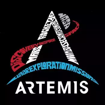 Логотип NASA Artemis — мужская футболка с длинными рукавами Word Art LA Pop Art