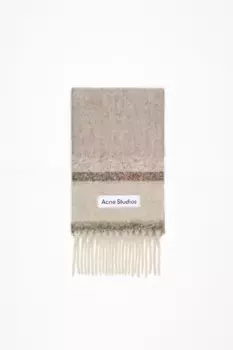 Логотип шарфа с бахромой Acne Studios, Brown/beige